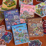 sticker book colorful urban illustrations children cartoon characters paper stickers included