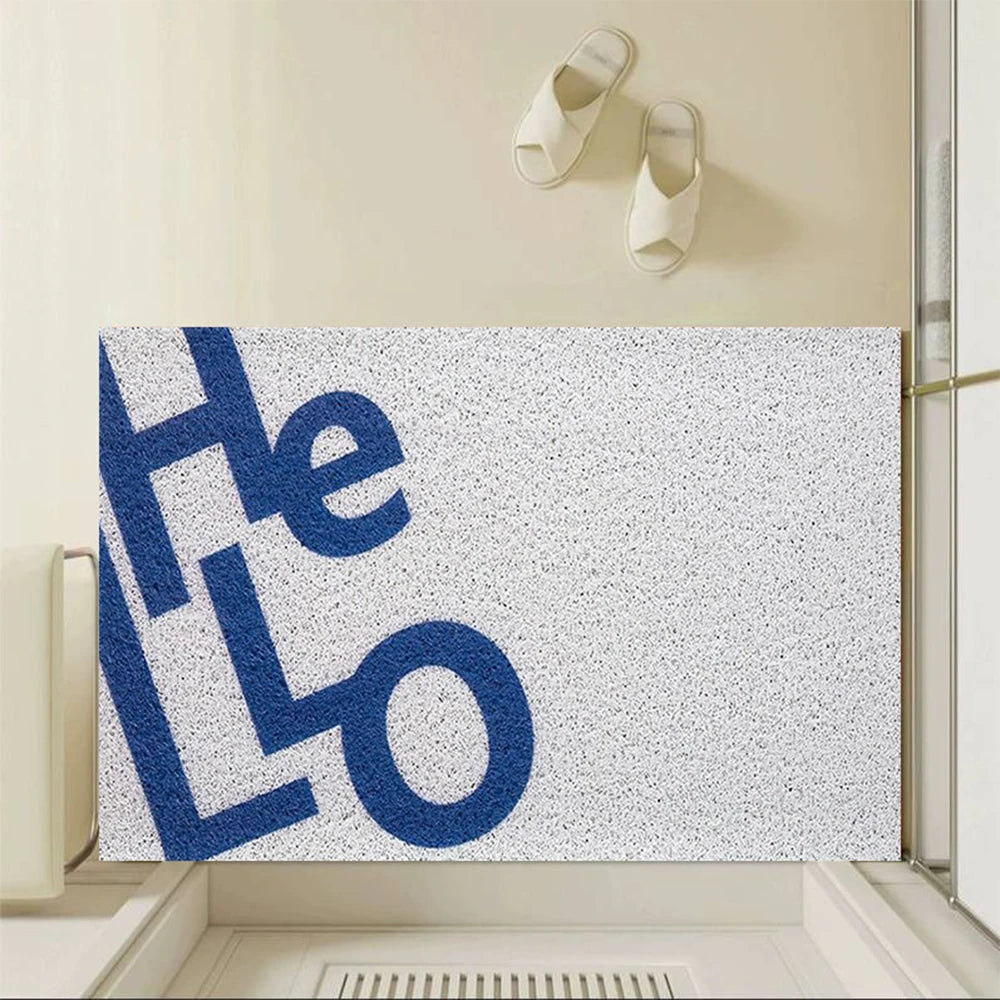 tapis d'entrée personnalisé moderne texte motif porte maison intérieur extérieur blanc