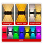 lumière led solaire murale moderne panneaux solaires texturés décoration extérieure balcon jardinRGBO Jaune Blanc