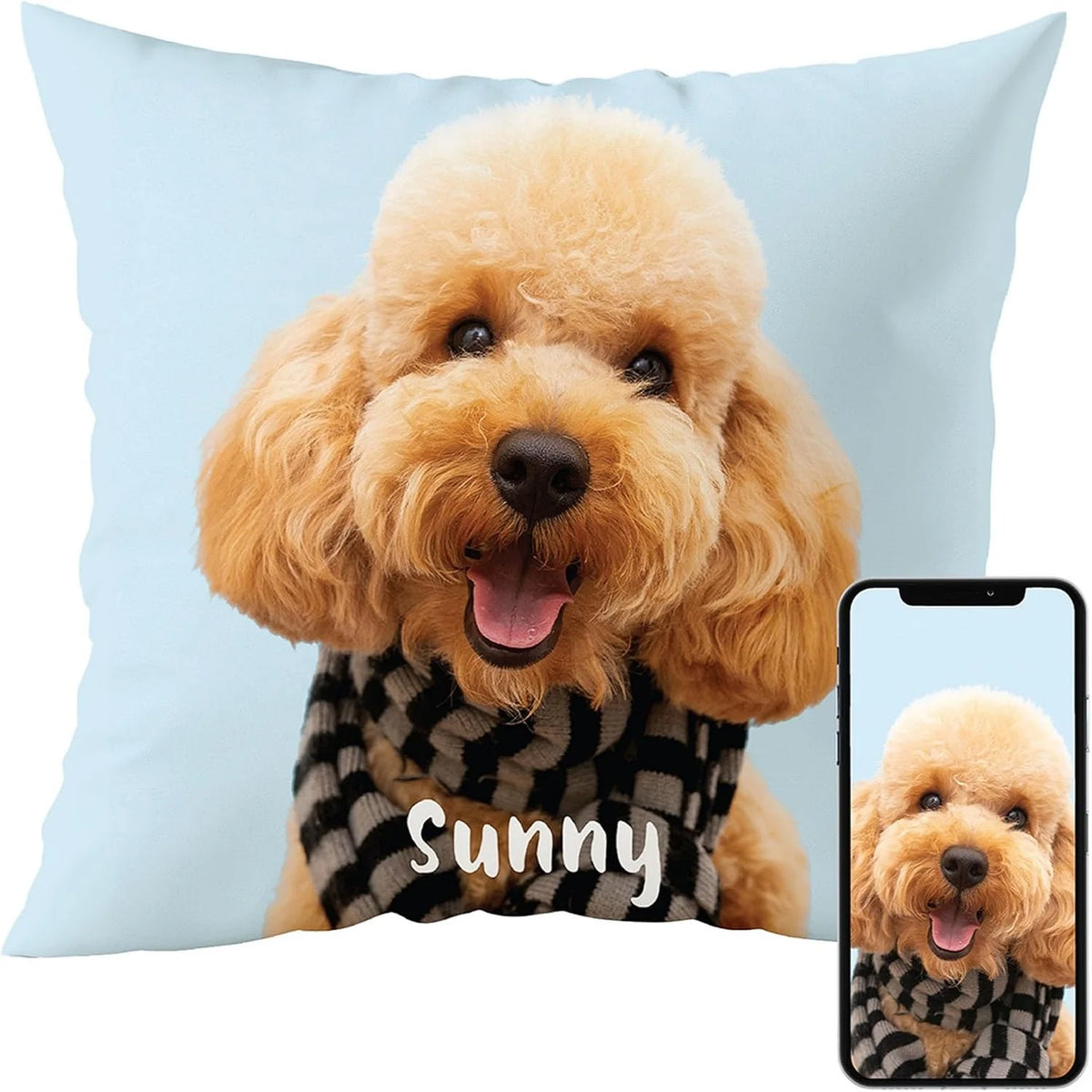 coussin personnalisable photo chien texte machine laver blanc instructions minimaliste