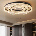 plafonnier led moderne blanc noir texture cristaux éclairage intérieur salon chambre coucher