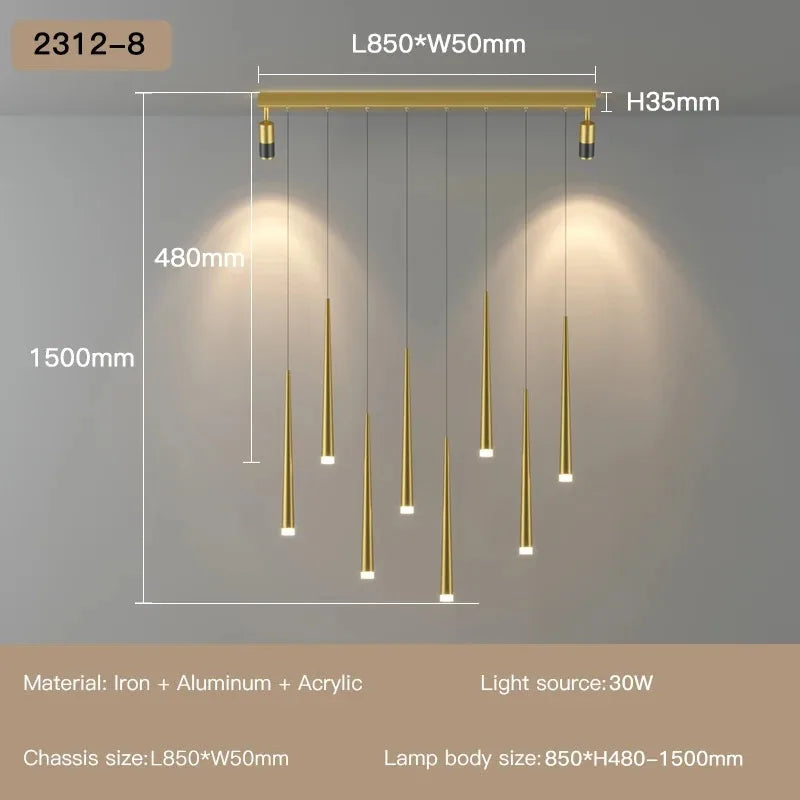 suspension lumineuse or noir moderne minimaliste touch control interrupteur eyelets chambre salon