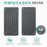 plateau absorbant moderne noir blanc anti dérapant adhésif étagère salle bain rangement grooved surface