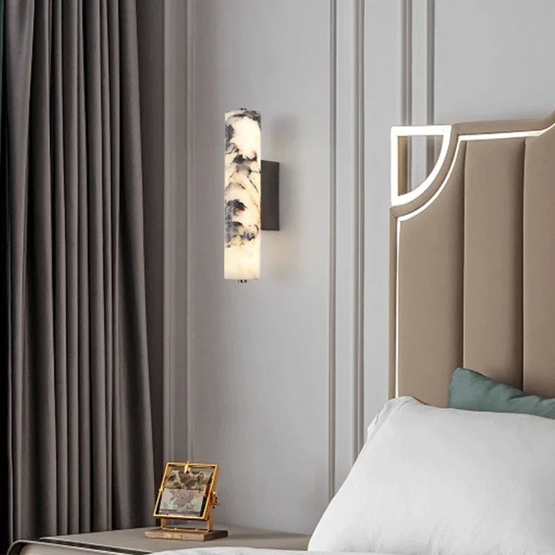 lampe murale marbre noire moderne éclairage chambre coucher salon entrée étude tactile
