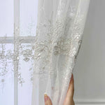 rideau tulle brodé fleur transparent classique 100cm 200cm polyester chambre maison