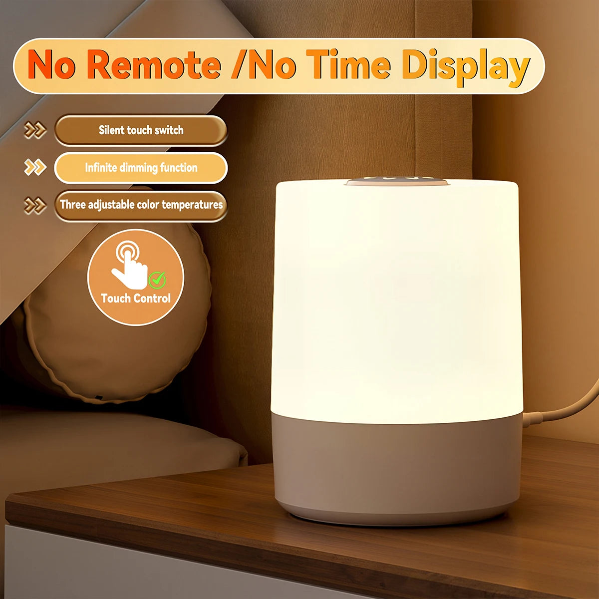 lampe table led touch control blanc gris moderne auto éteignante rechargeable usb