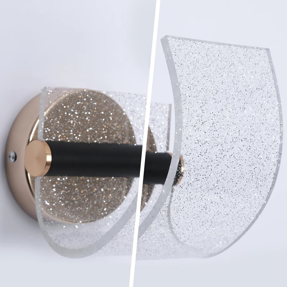 Lampes murales LED transparentes modernes effet paillettes cuisine salle manger