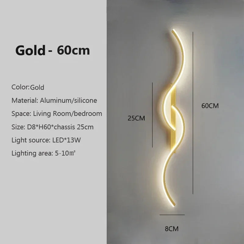 lampe murale led or blanc contemporaine réglable sans fil 60 80 100cm