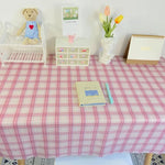nappe rectangulaire carreaux bleu clair rose moderne polyester maison mariage fête