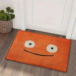 tapis orange souriant entrée salle bain moderne décontracté polyester imperméable antidérapant machine lavable