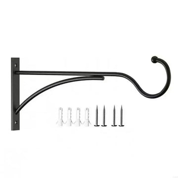 support mural plante suspendue noir métal rustique vis chevilles incluses