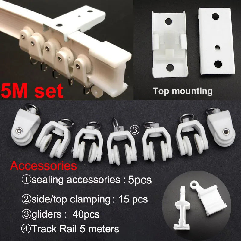 rideau glissière blanc moderne clips top clamping 1m 2m 3m