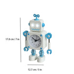 horloge robotique bleu jaune souriant vintage visage carré articulations batteries non fournies