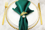 porte serviettes décoratifs élégants feuilles dorées nacrées serviettes satinées usage festif mariage quotidien