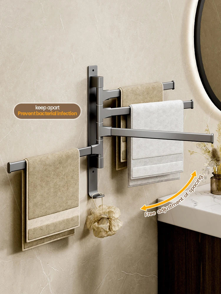porte serviettes mural pliable gris moderne fixations vis serviettes