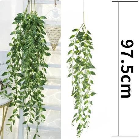 panier suspendu rotin osier jardinière murale fleurs artificielles décoration jardin rustique marron clair