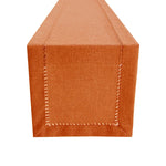 nappe table tissu texturé gris beige orange bordures ajourées scintillantes intérieur rustique moderne