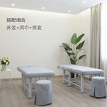 table massage adulte gris clair moderne couverture tabouret pieds