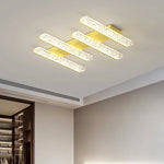 plafonnier moderne led blanc doré noir cristaux contemporain fixations invisibles