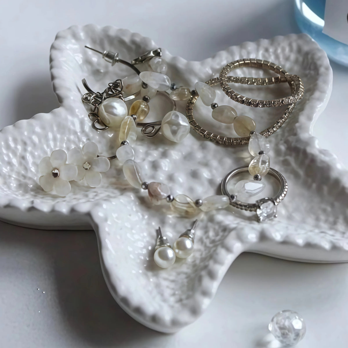 moule silicone étoile mer bijoux rangement porte savon décoration intérieure bohème texture marine blanc