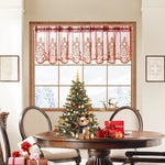 rideau rouge brodé transparent classique fenêtre cuisine polyester