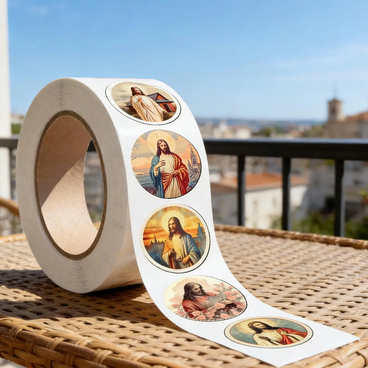 autocollants multicolores jésus scènes illustrées adhésifs décoration mur portable téléphone