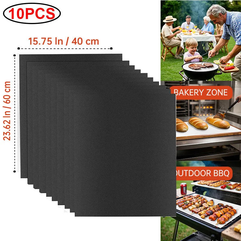 tapis cuisson antiadhésif réutilisable résistant chaleur fond four noir moderne silicone