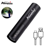 lampe torche rechargeable led zoom compact moderne noir éclairage intense stroboscopique camping randonnéeurgenceextérieur
