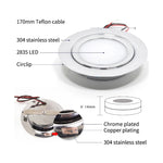 Spot LED nickel noir chrome ip65 12v 24v 3w rond moderne câble teflon led