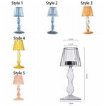 lampe table transparente moderne élégante texture ondulée jaune décoration maison bougeoir