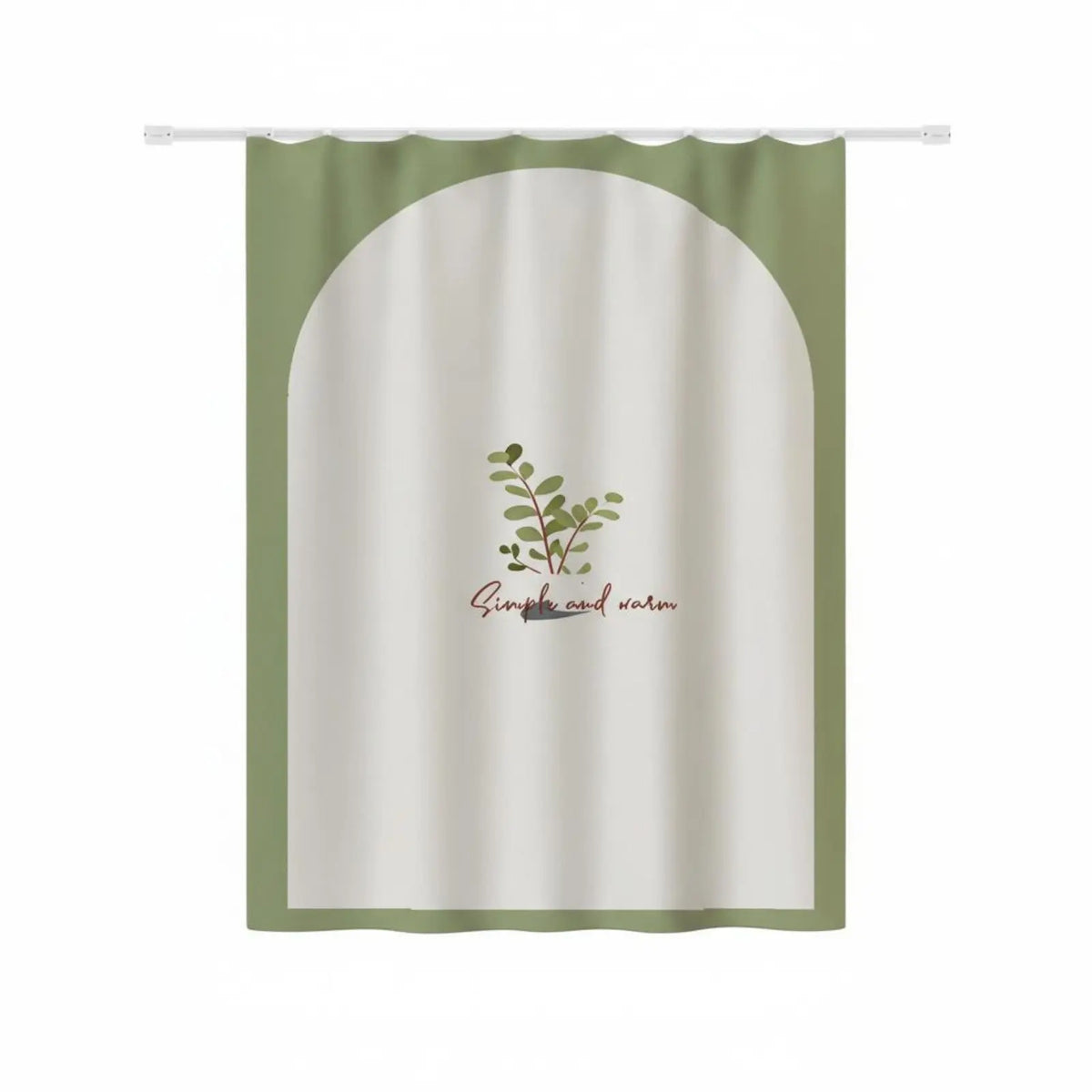 Rideau occultant ouvert avec motif plante moderne