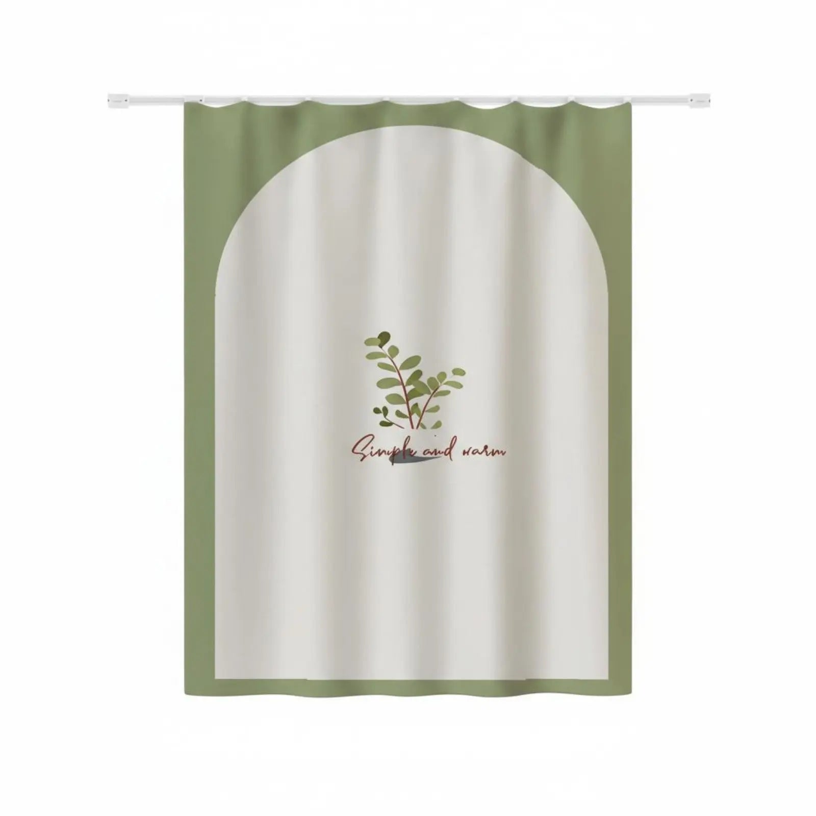 Rideau occultant ouvert avec motif plante moderne