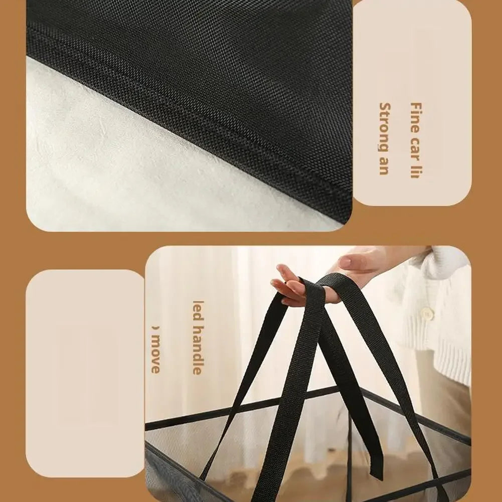 panier linge noir gris transparent maille polyestère pliable moderne poignées grande capacité