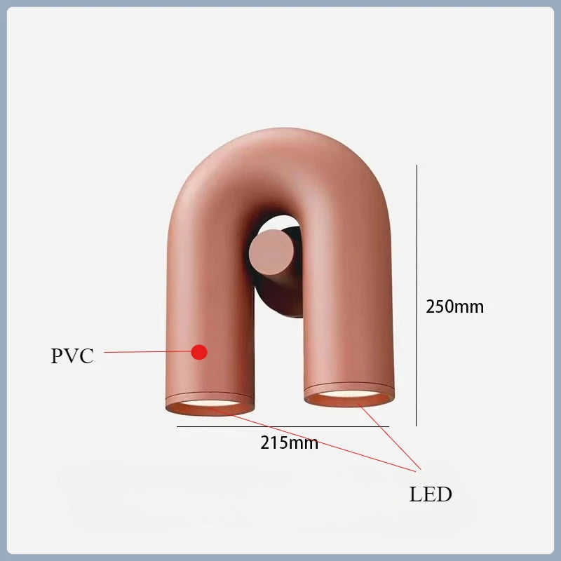 applique murale led moderne minimaliste gris noir marron deux lumières fixée mur chambre salon