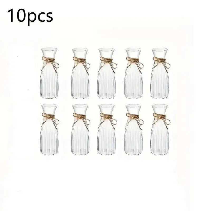 vases transparents verre cannelé fleurs artificielles rustique décorations tables arrangements floraux