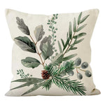housse coussin polyester zip motif végétal feuilles vertes branches 45x45cm chambre salon