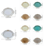Support bijoux ornements dorés bordure perlée blanc doré classique vintage boucles oreilles anneaux collier