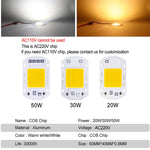 puce led cob projecteur faisceau large blanc chaud montage direct ic intelligent 220v