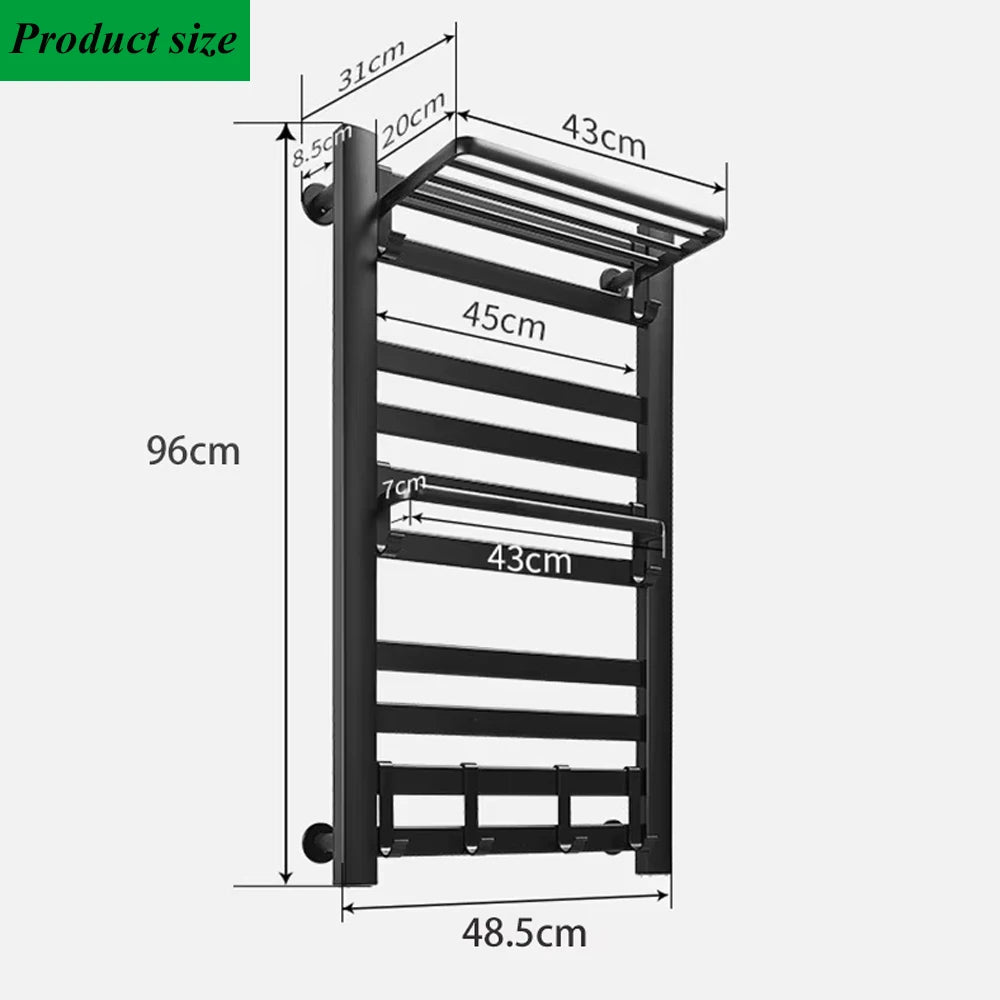 radiateur serviettes électrique acier inoxydable blanc noir moderne thermostatique touchscreen chauffage fibre carbone ipx4