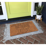 tapis d'entrée marron lunes pentacle anti dérapant caoutchouc texture coco résistant imperméable