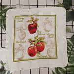serviettes cuisine coton florales vintage blanc vert rouge jaune bleu noir absorbantes 20x20cm