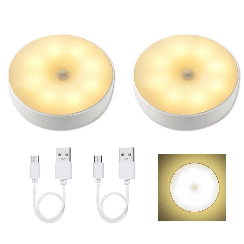 veilleuse led rechargeable sans fil lampe sol blanche moderne détecteur mouvement usb portable