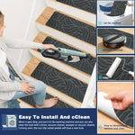 tapis antidérapants escaliers sécurité polyester moderne adhésif gris marron beige ondulé intérieur autoadhésif protection