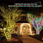 décoration extérieure guirlande led solaire 32m blanc chaud multicolore imperméable ip65 festive