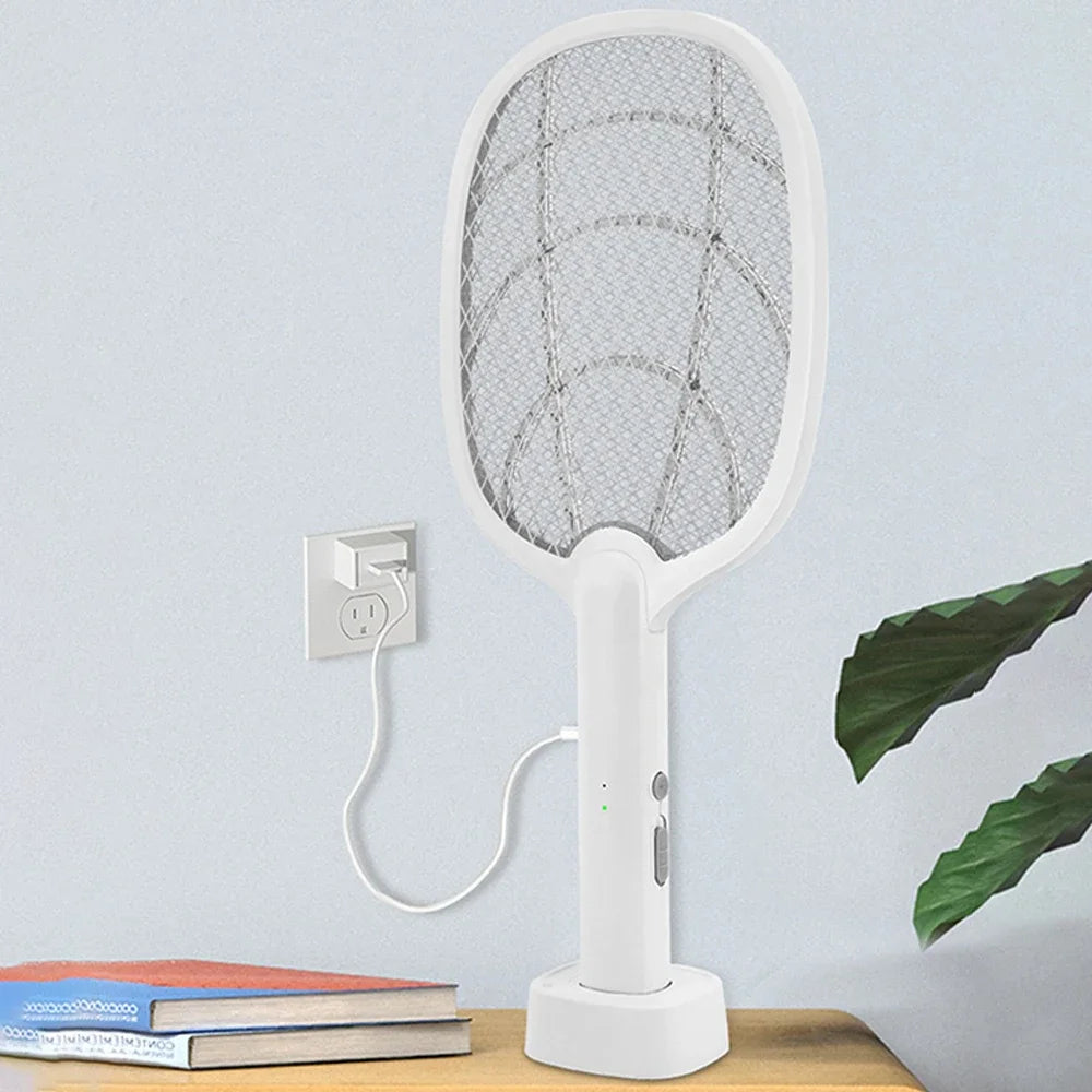 raquette anti moustiques rechargeable usb blanc gris moderne minimaliste