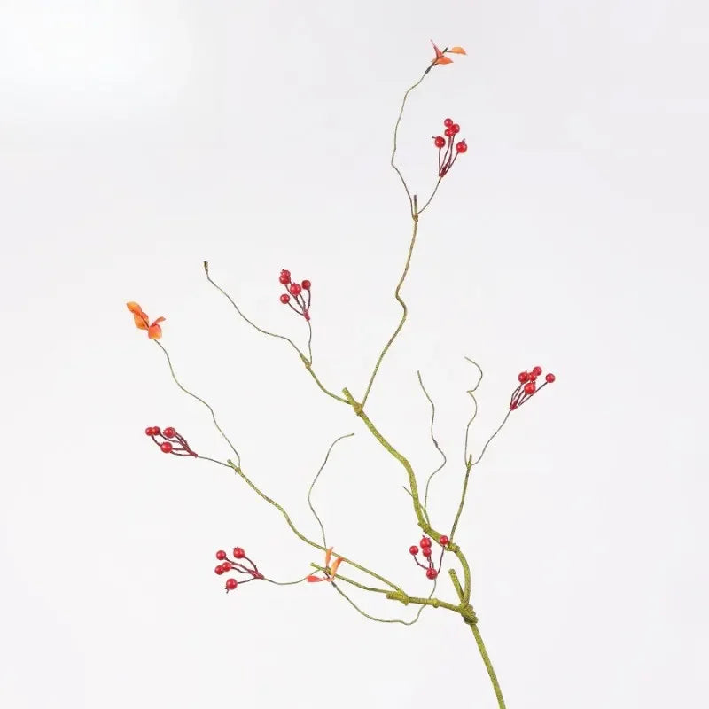 bouquet artificiel feuilles baies branches naturel intérieur décoration maison vert orange bleu beige