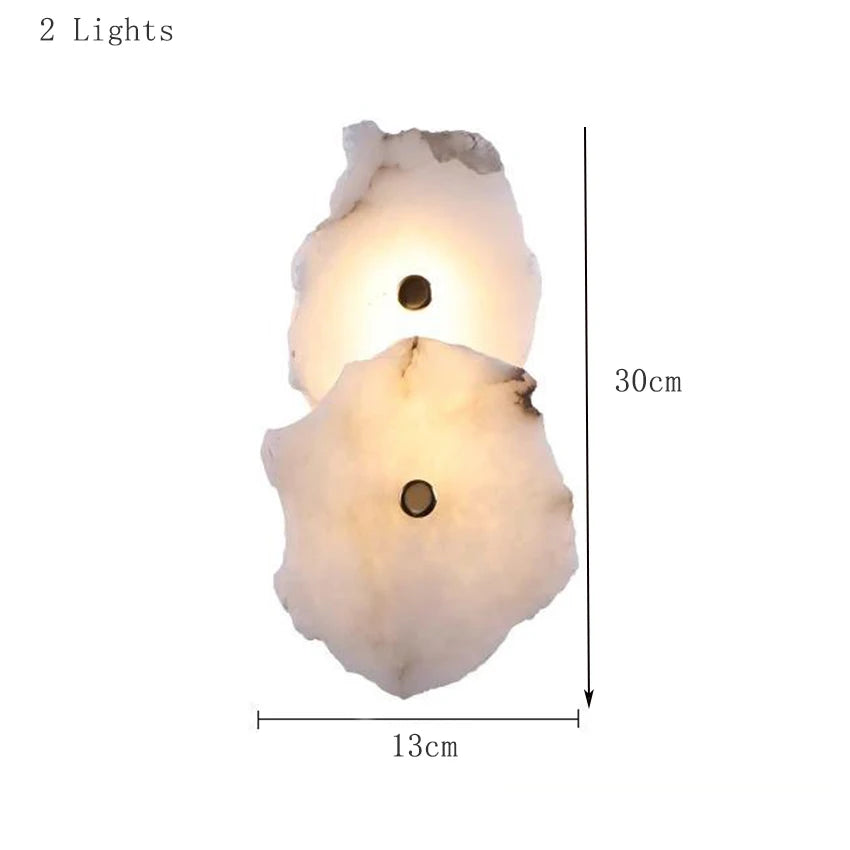 applique murale led marbre naturel moderne minimaliste fixee mur blanc gris