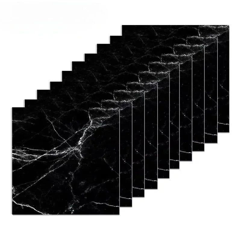 carreaux sol muraux adhésifs imitation marbre blanc gris veines dorées modernes