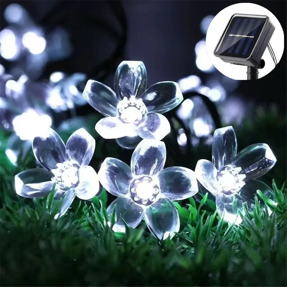 guirlande lumineuse solaire fleurs multicolore moderne extérieure décoration jardin mariage 18 led spikes moderne