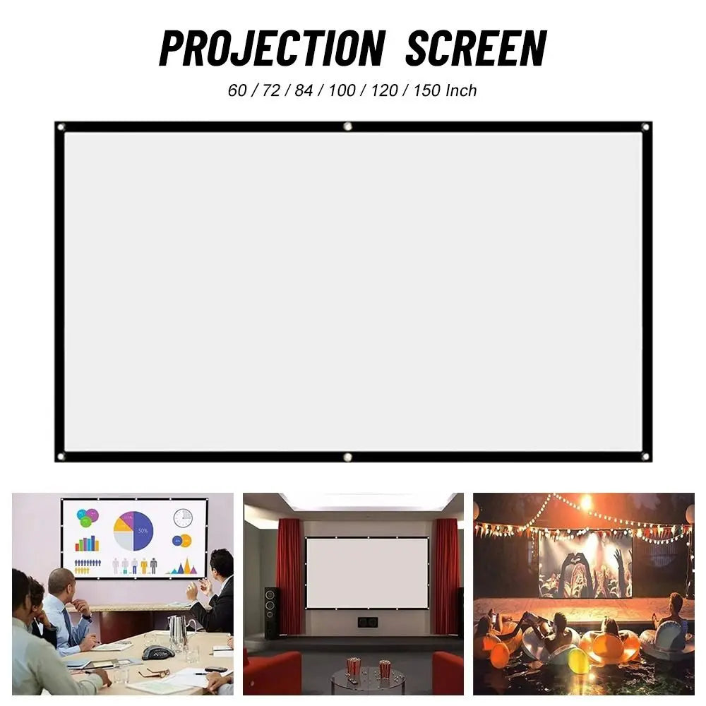 écran projection blanc mat 100 pouces 120 pouces 150 pouces rideau mural opaqué simple